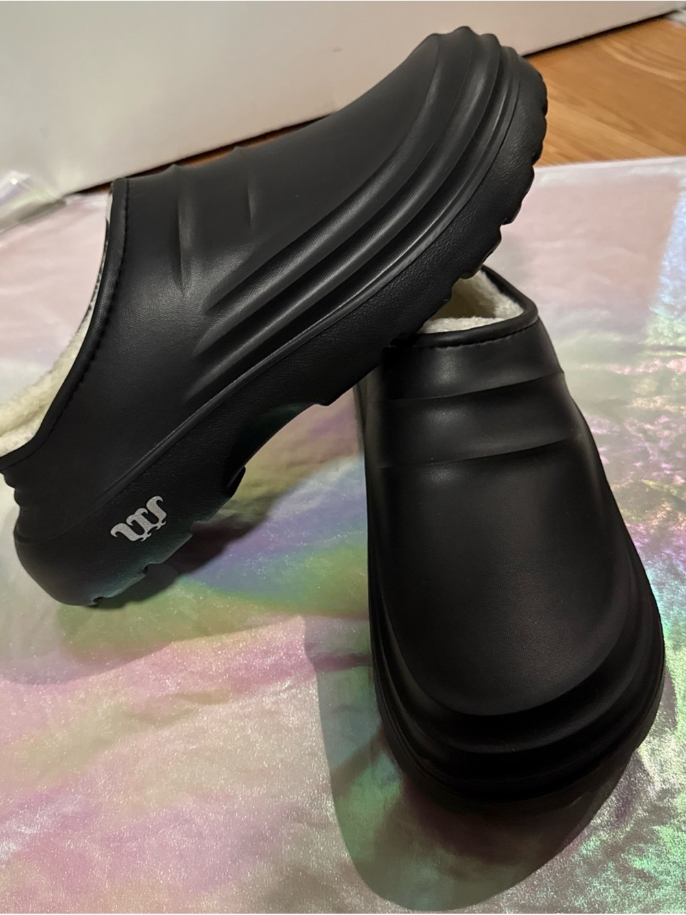 Black Warden Cotton Lined, Waterproof, Slip On Loafers. Size 47/48